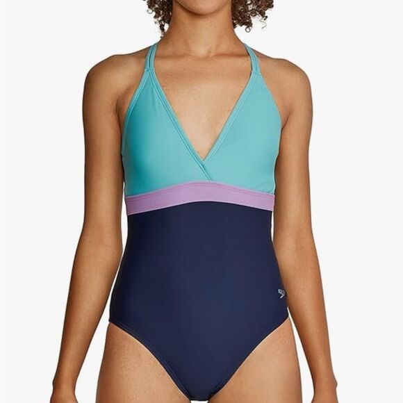 Speedo Womens Swimsuit One Piece Adjustable Crossback High Leg Cut, Size 4, NWOT - Picture 1 of 5